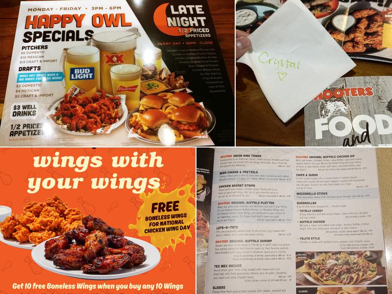 Hooters Menu