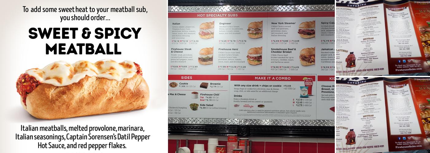 Firehouse Subs Laurel Shopping Center Menu