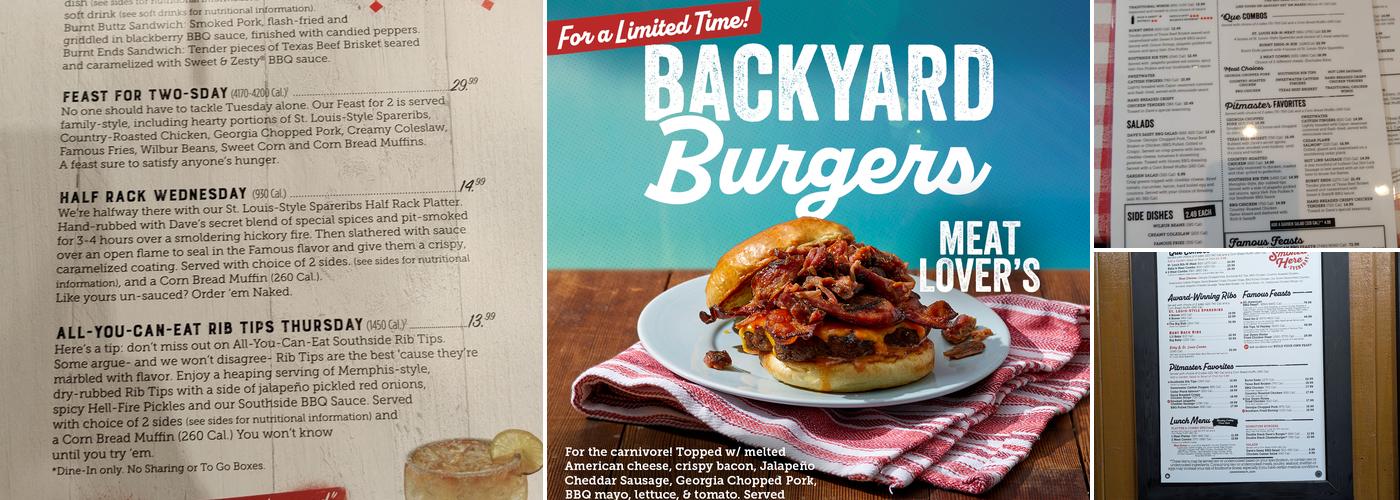 Famous Dave's Bar-B-Que Menu