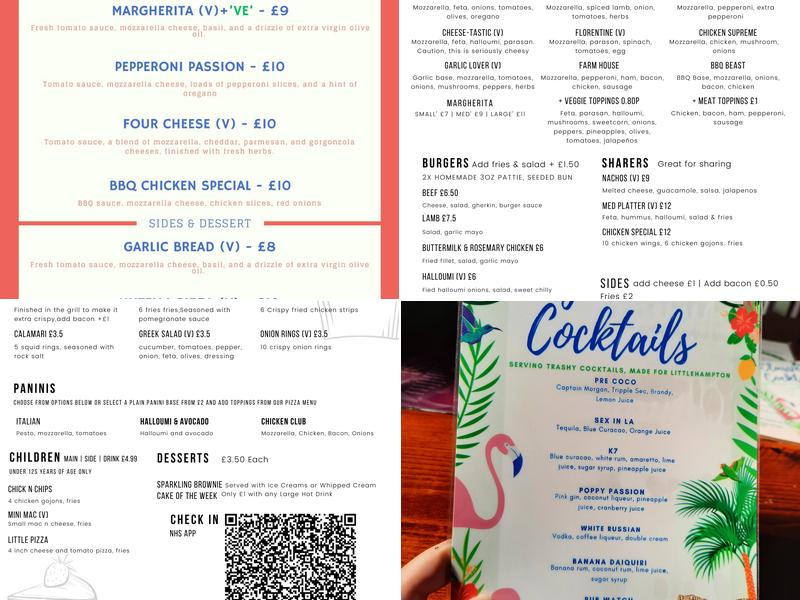 Arcade Lounge Menu