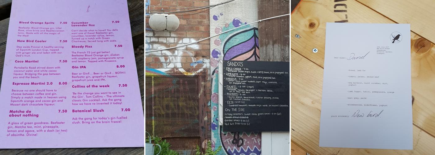 Botanical Garden Menu