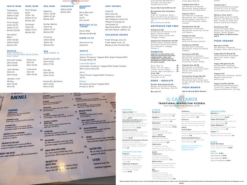 IL Capitano's Menu