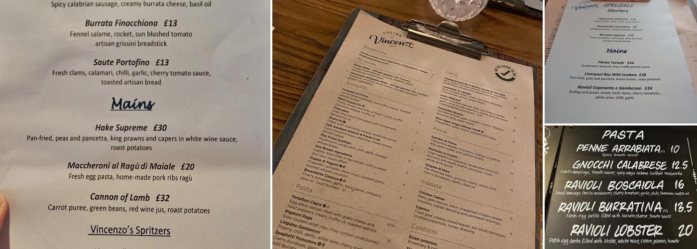 Cucina di Vincenzo Menu