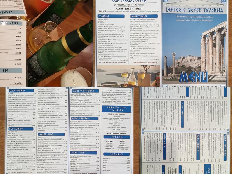 Lefteris Greek Taverna Menu