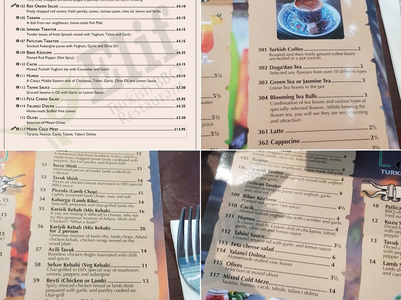 Elif Restaurant Queens Drive Menu