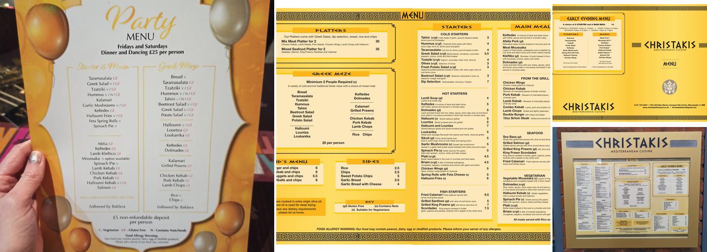 Christakis Menu
