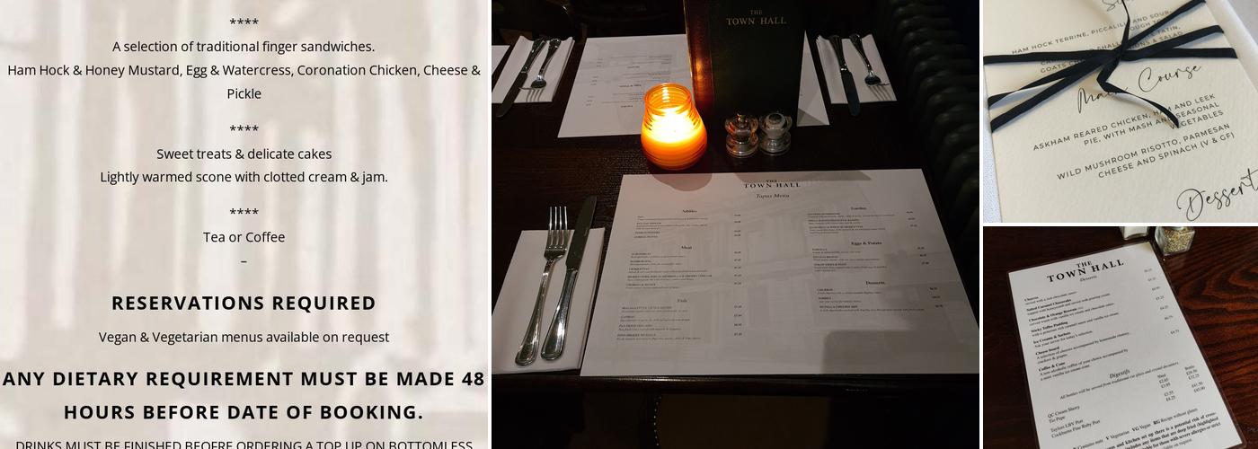 Wavertree Town Hall Menu