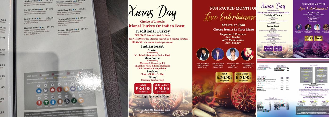 Purple Olive - Hunts Cross Menu