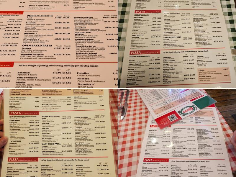 Casa Italia Menu