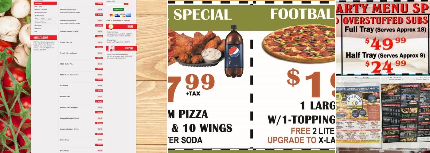 DMV Pizza Menu