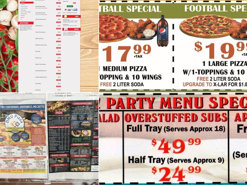 DMV Pizza Menu