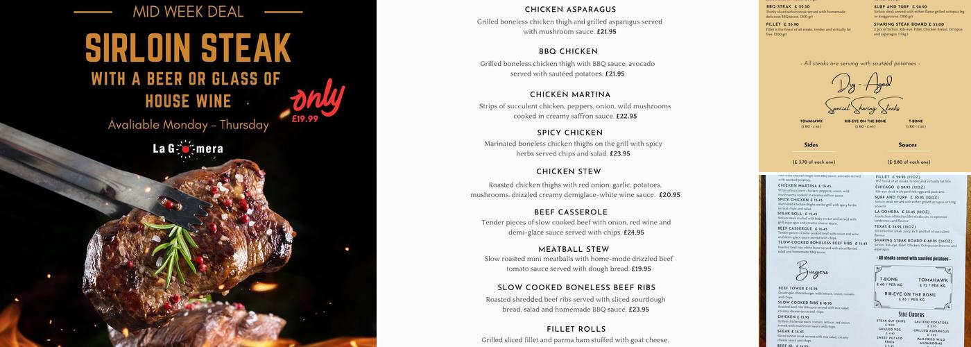 La Gomera SteakHouse Menu