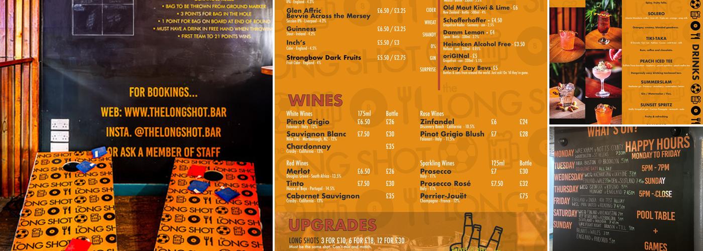The Long Shot Bar Menu