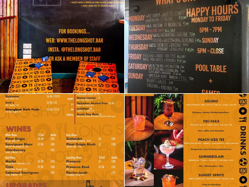 The Long Shot Bar Menu