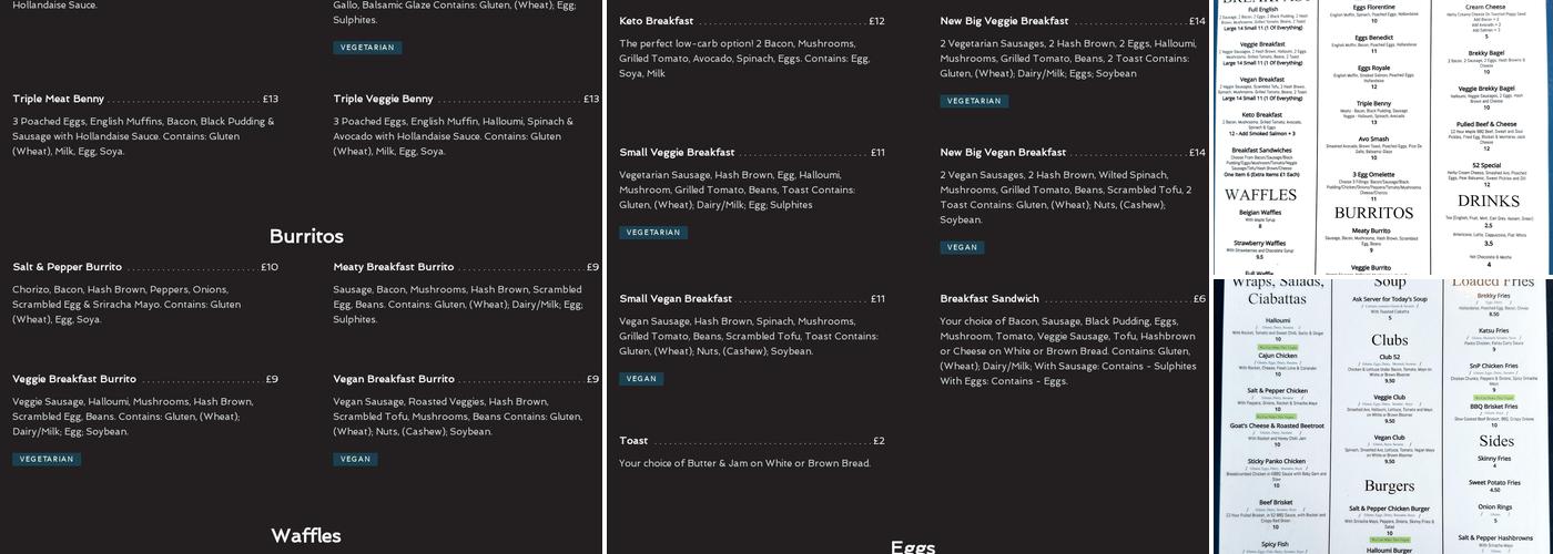 52 Rose Lane Bistro Menu