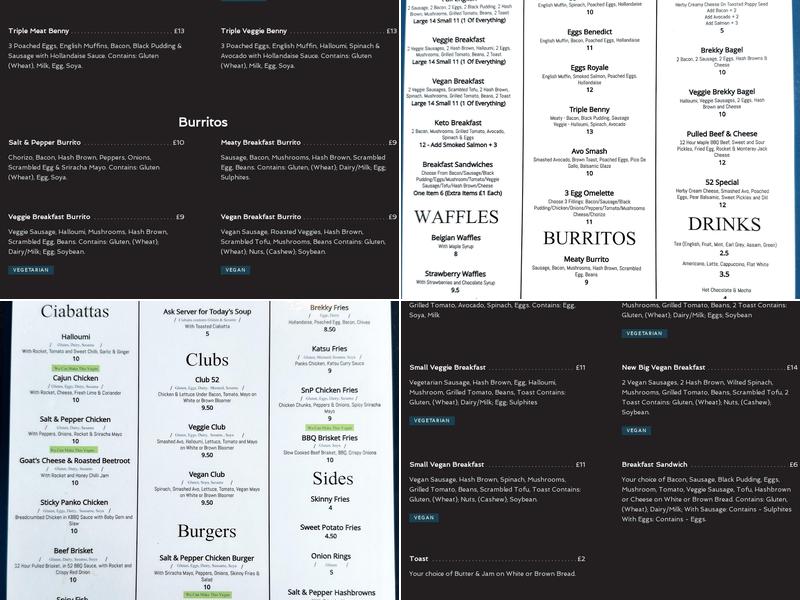 52 Rose Lane Bistro Menu