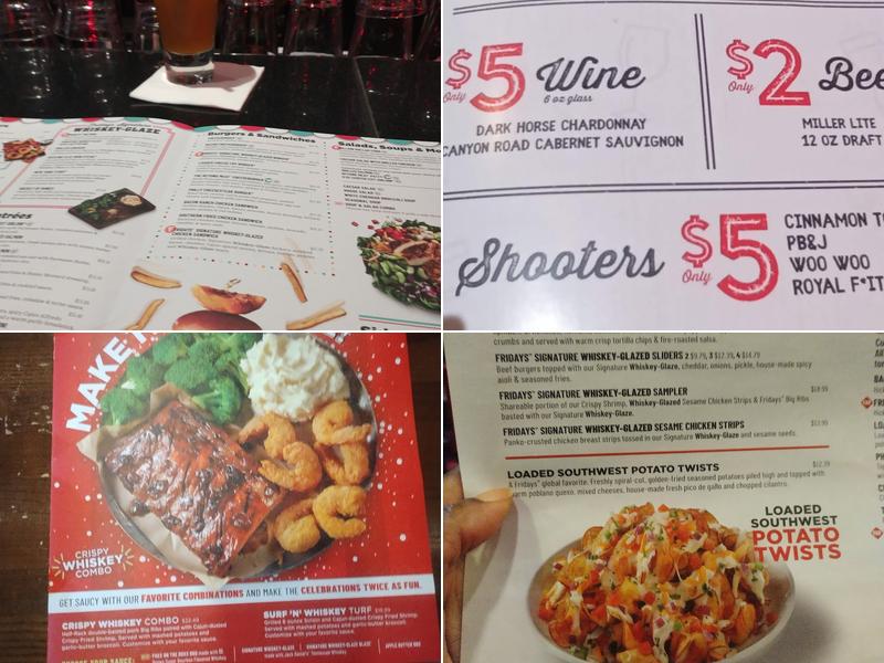 TGI Fridays Menu