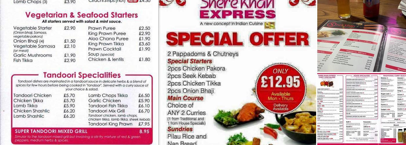 Shere Khan Express Menu
