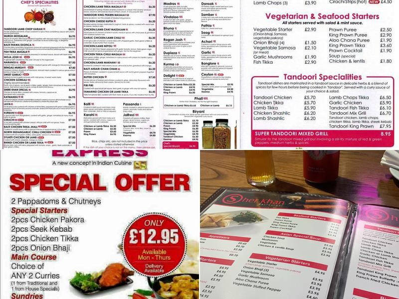 Shere Khan Express Menu