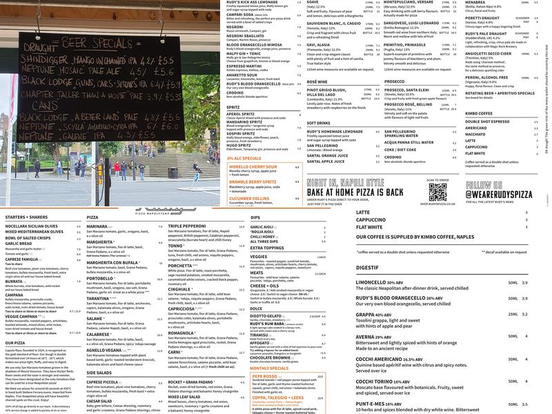 Rudy's Pizza Napoletana - Bold Street Menu