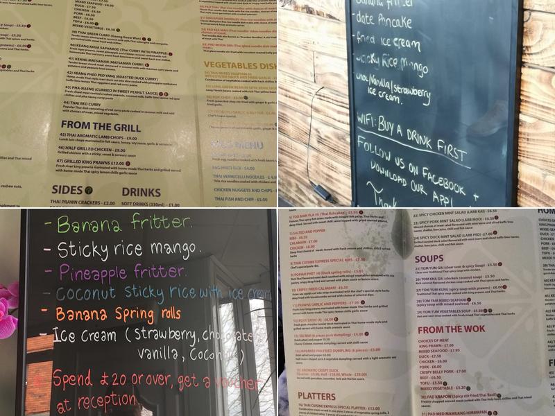 Thai cuisine express Liverpool Ltd Menu