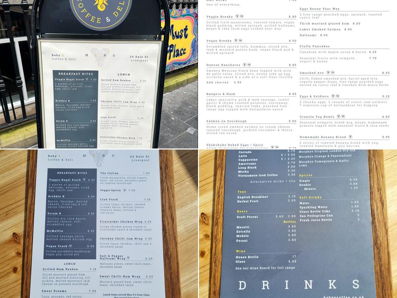Baby E Coffee & Deli Menu