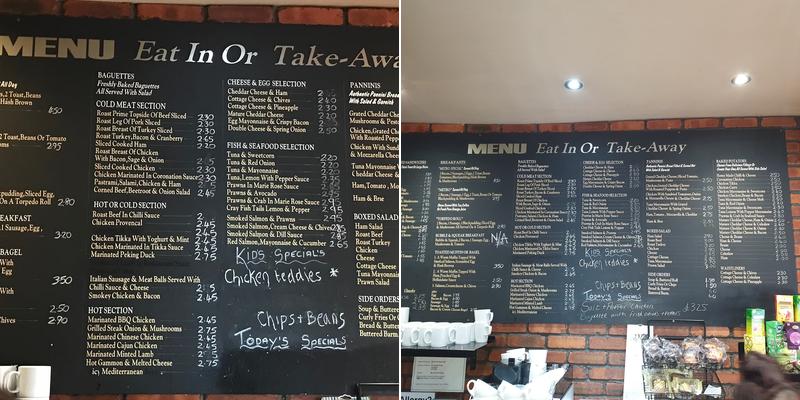 The Metro Cafe Bar Menu