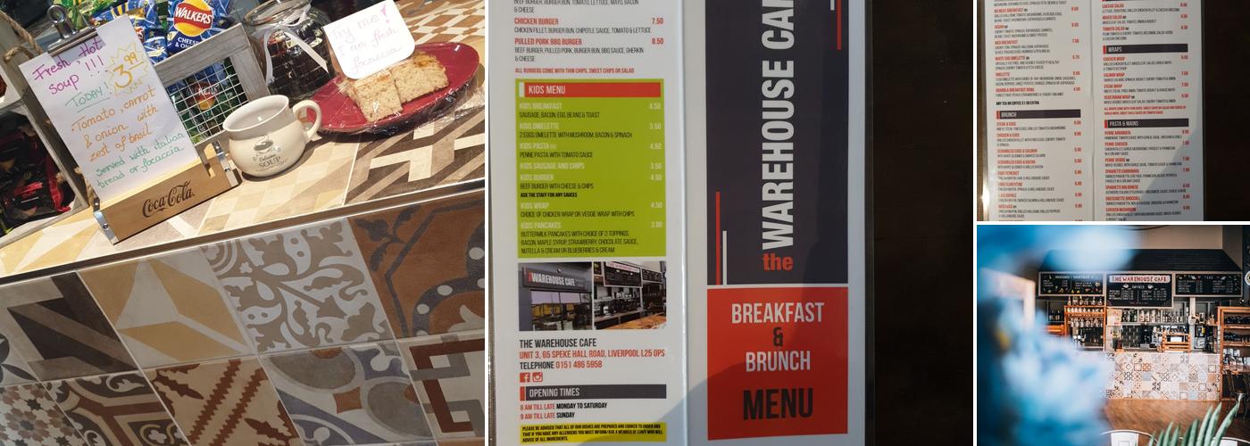 The warehouse cafe Menu