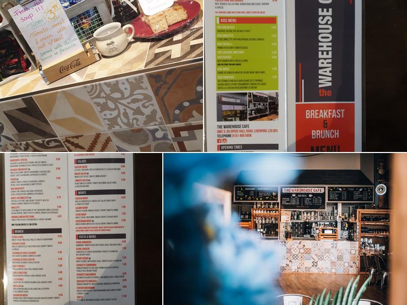 The warehouse cafe Menu