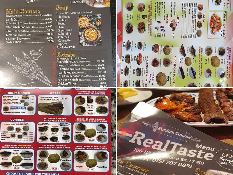 Real Taste Kurdish Restaurant Menu