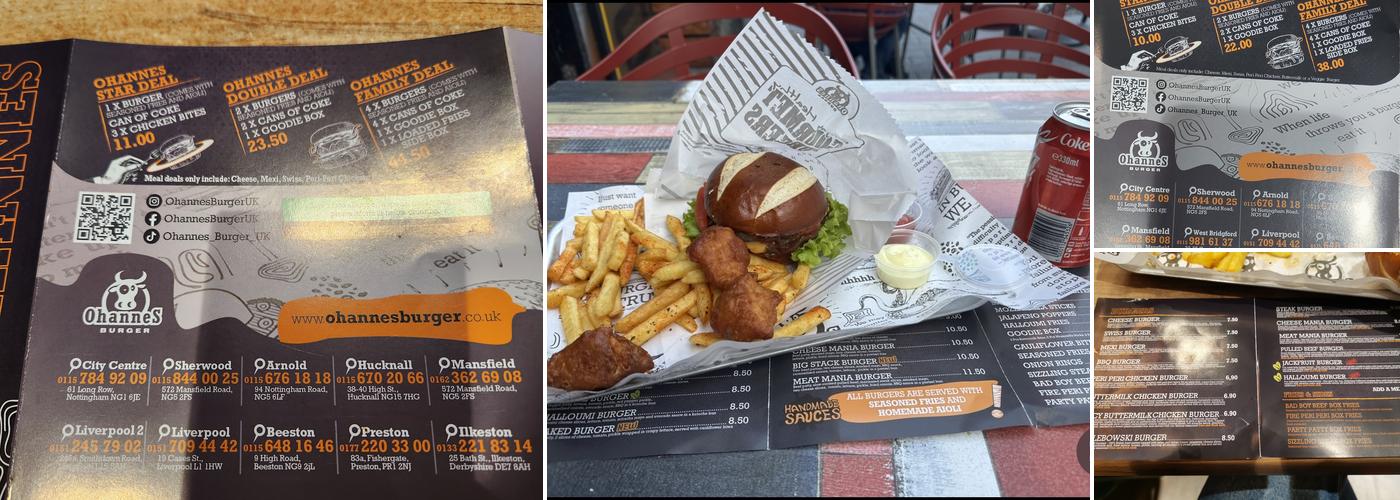 Ohannes Burger Liverpool Town Menu