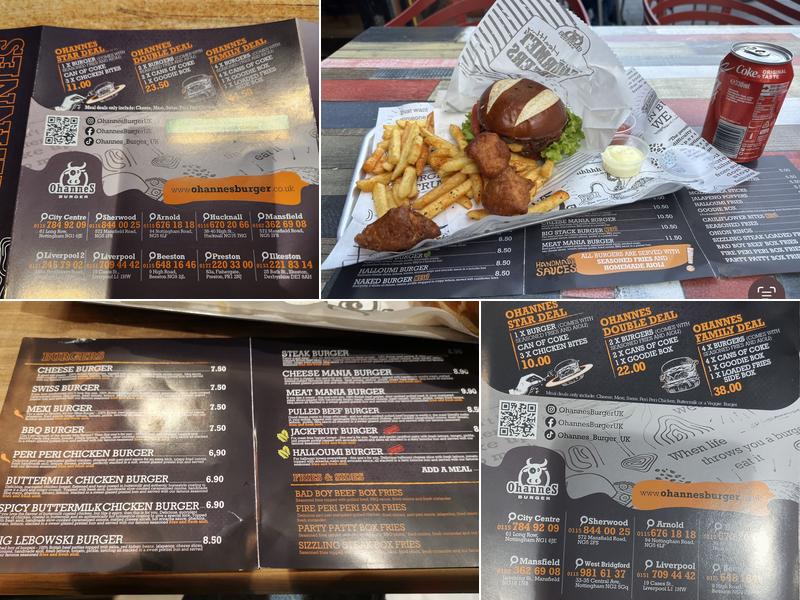 Ohannes Burger Liverpool Town Menu