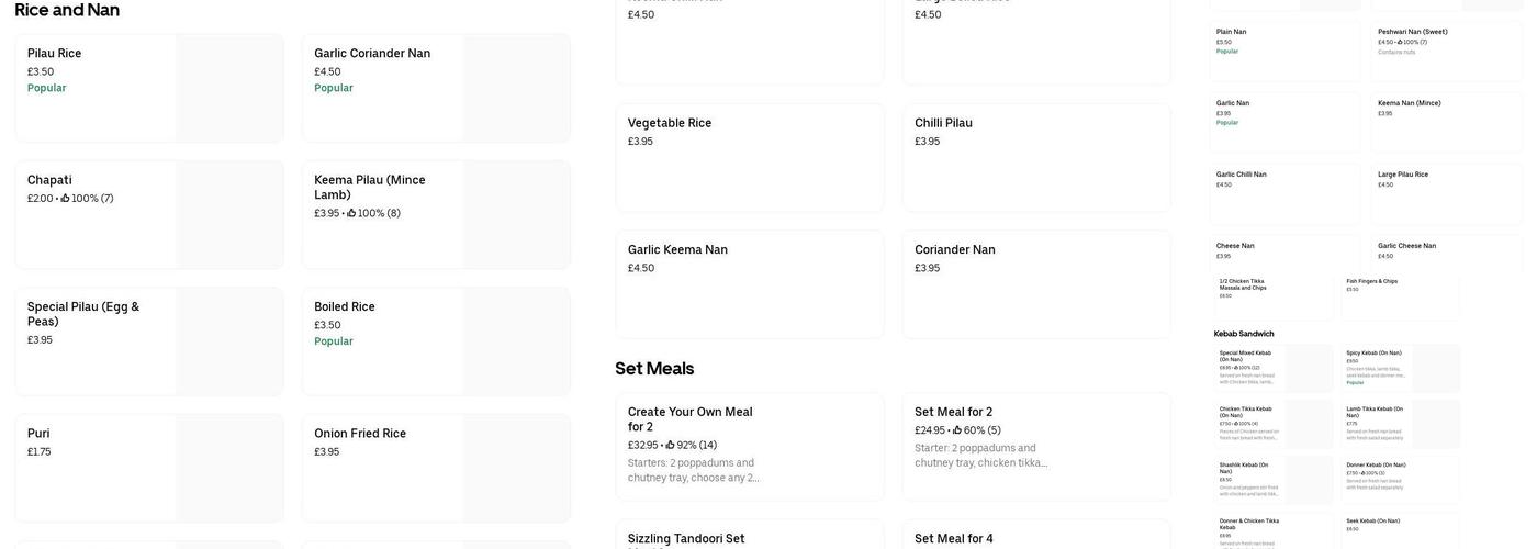 Spice Village Whiston Menu