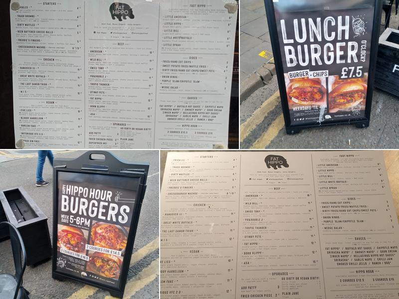 Fat Hippo Liverpool Menu