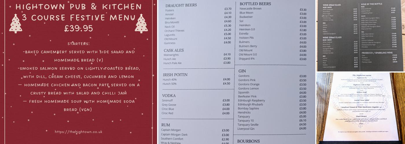 The Hightown Pub & Kitchen Menu