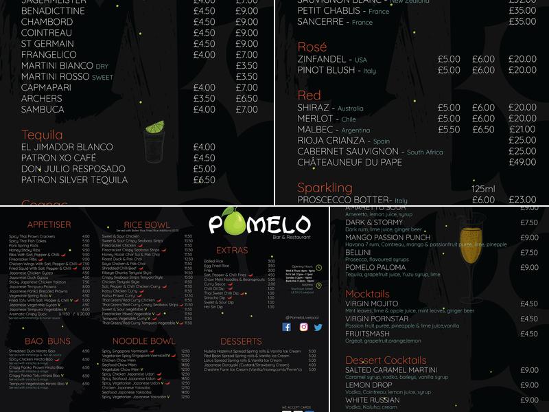 Pomelo Liverpool Menu