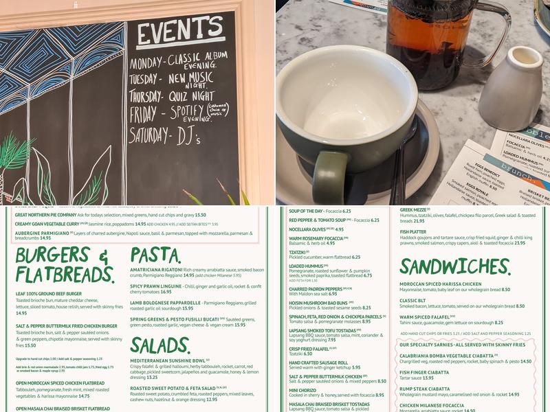 LEAF on Smithdown Rd. Menu