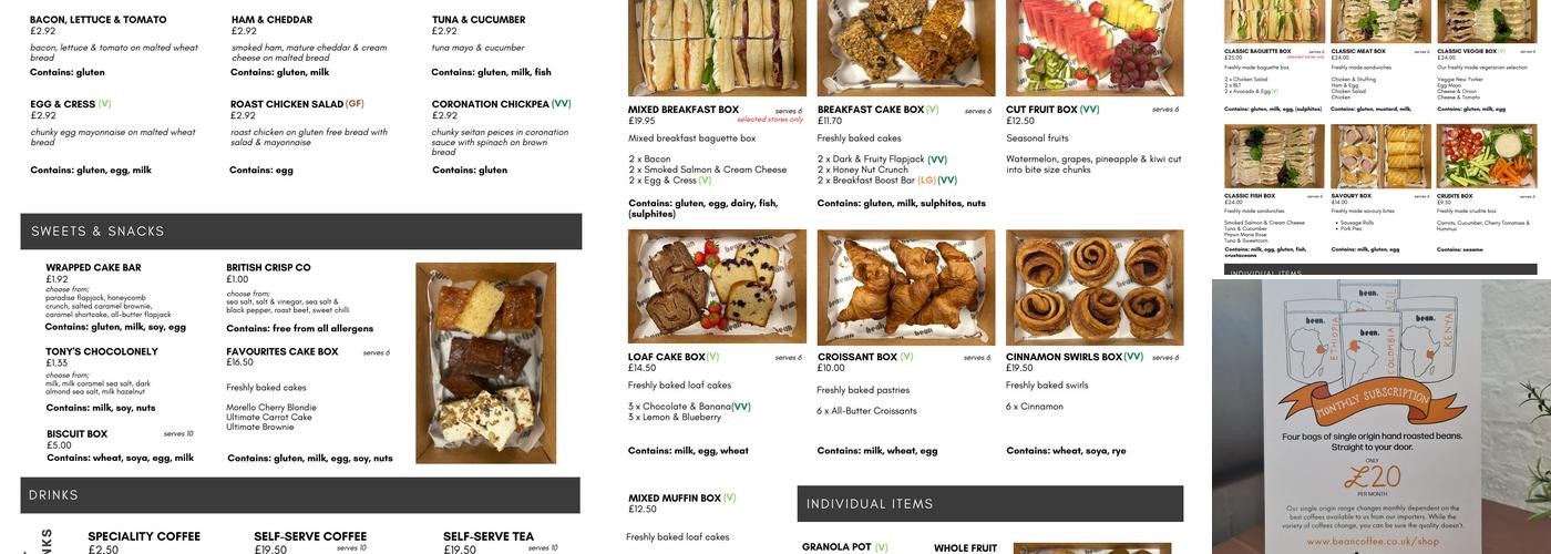 Bean Coffee Brunswick Menu