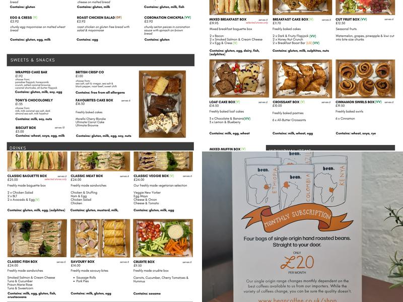 Bean Coffee Brunswick Menu