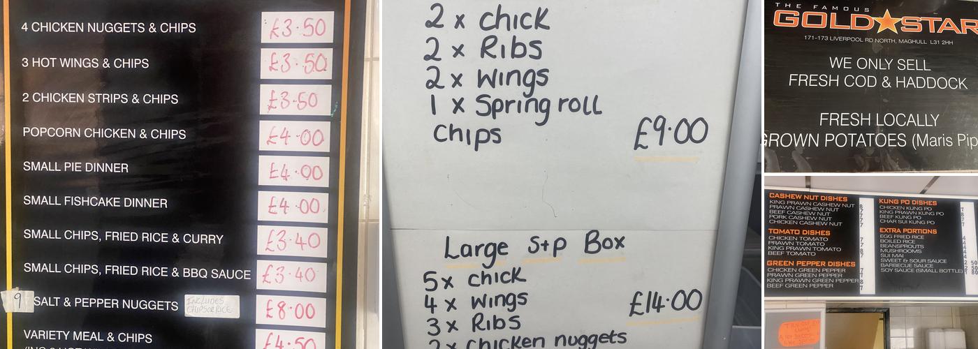 The Famous Gold Star Menu