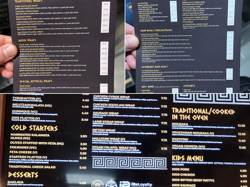 Greek Mythos Menu