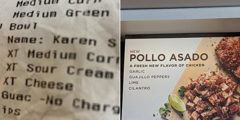 Chipotle Mexican Grill Menu