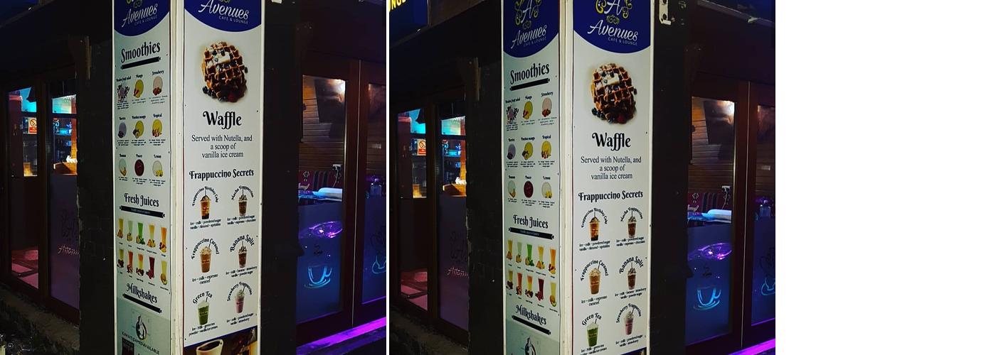 Avenues Cafe & Lounge Menu