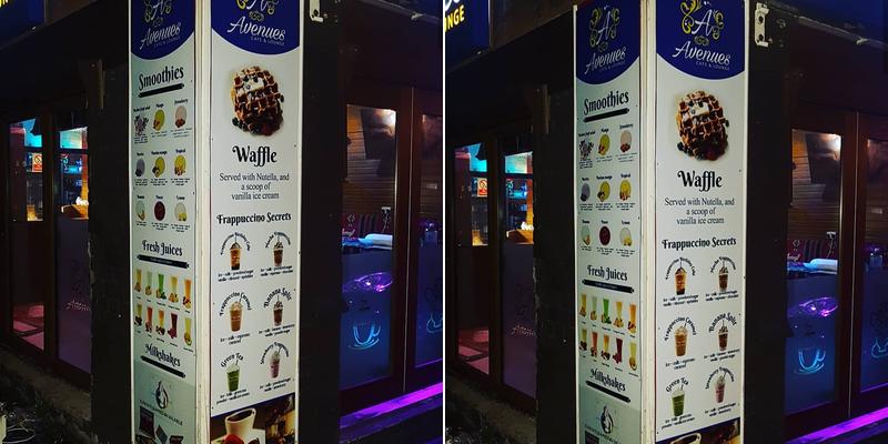 Avenues Cafe & Lounge Menu