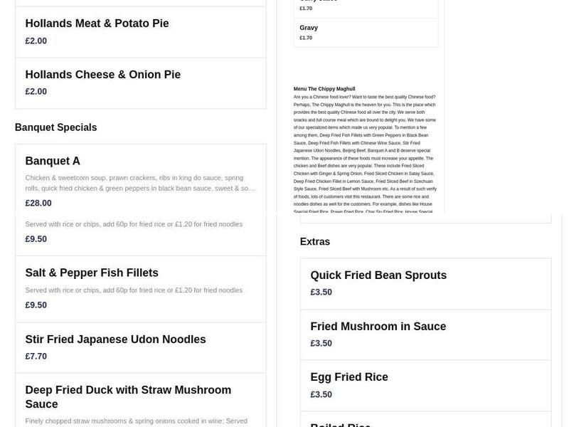 The Chippy Maghull Menu