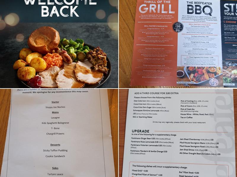 The Farmhouse Beefeater Menu