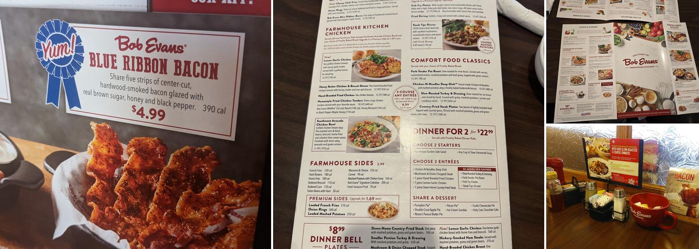 Bob Evans Menu