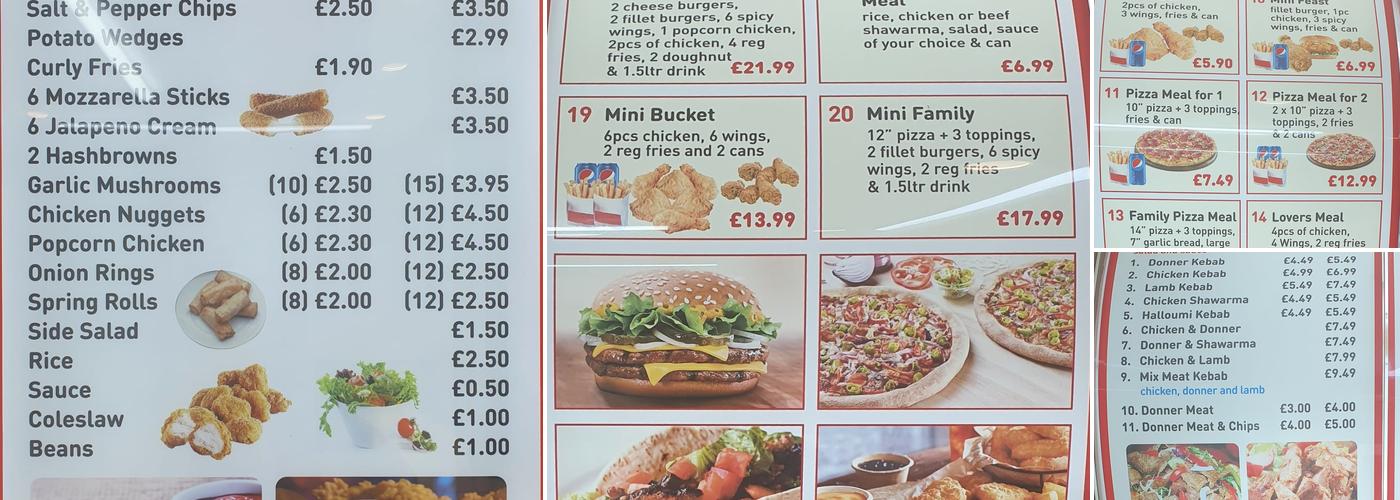 Chunkies Liverpool Menu