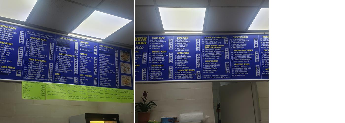 Aigburth Fish & Chips Menu