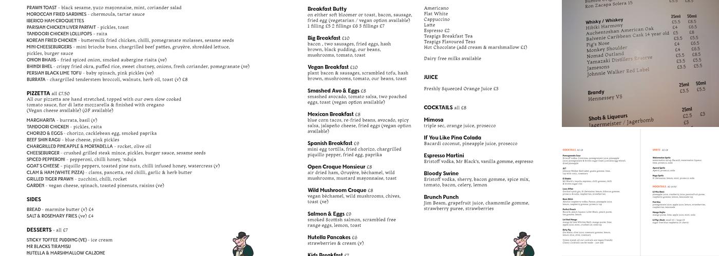 The Crafty Swine Menu